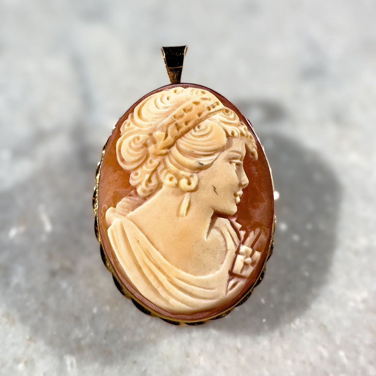 9ct Gold | Vintage |Cameo Pendant | Brooch | Victorian Inspired | English Hallmarks