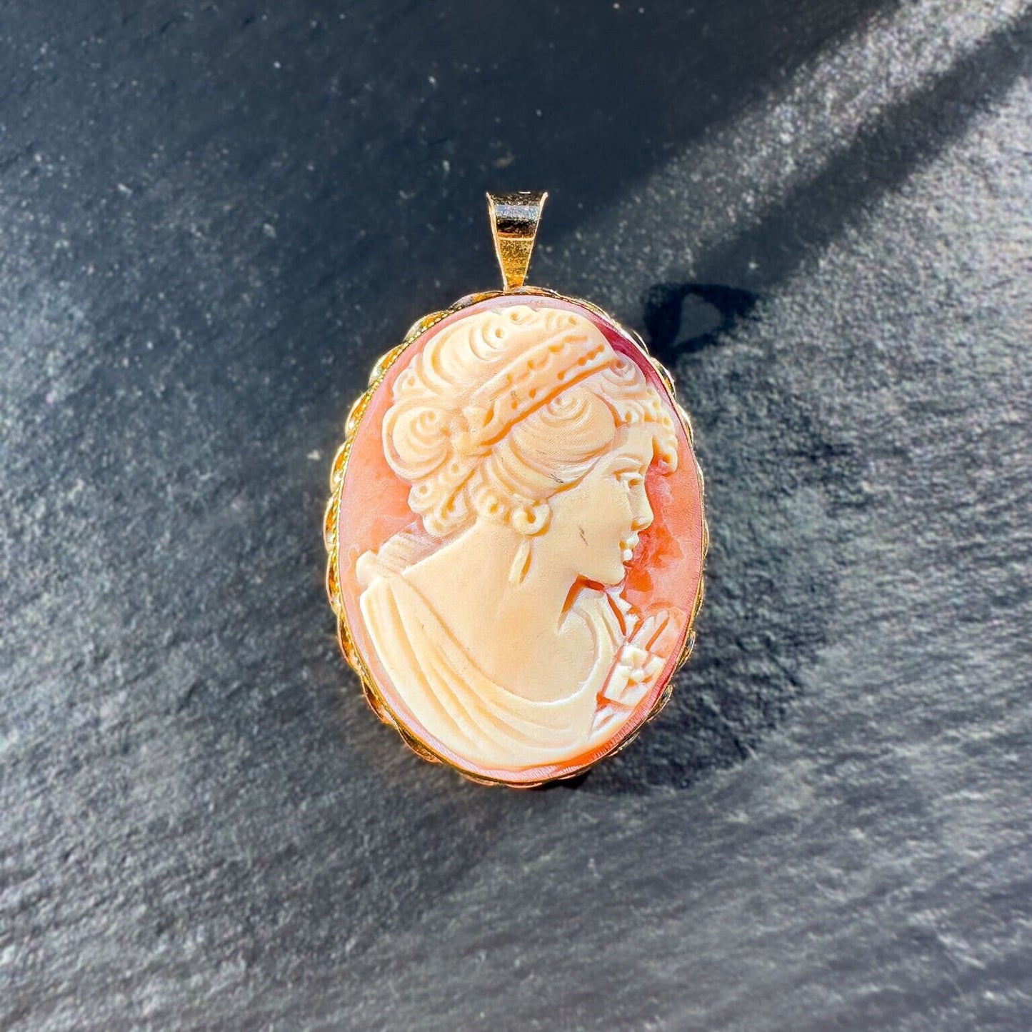 9ct Gold | Vintage |Cameo Pendant | Brooch | Victorian Inspired | English Hallmarks