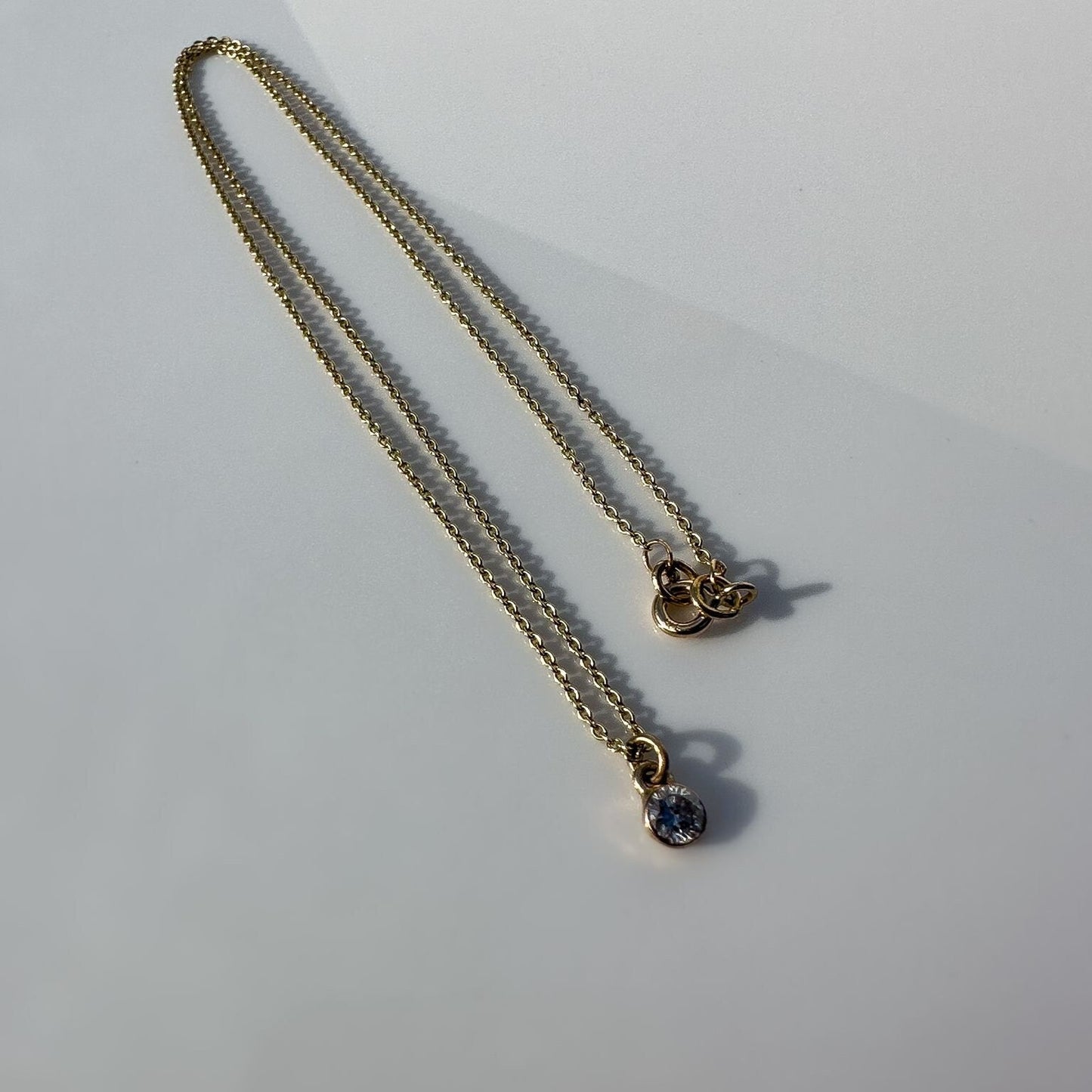 9ct Gold | Vintage | Diamond Drop Pendant & Necklace Set | 0.25ct Diamond |
