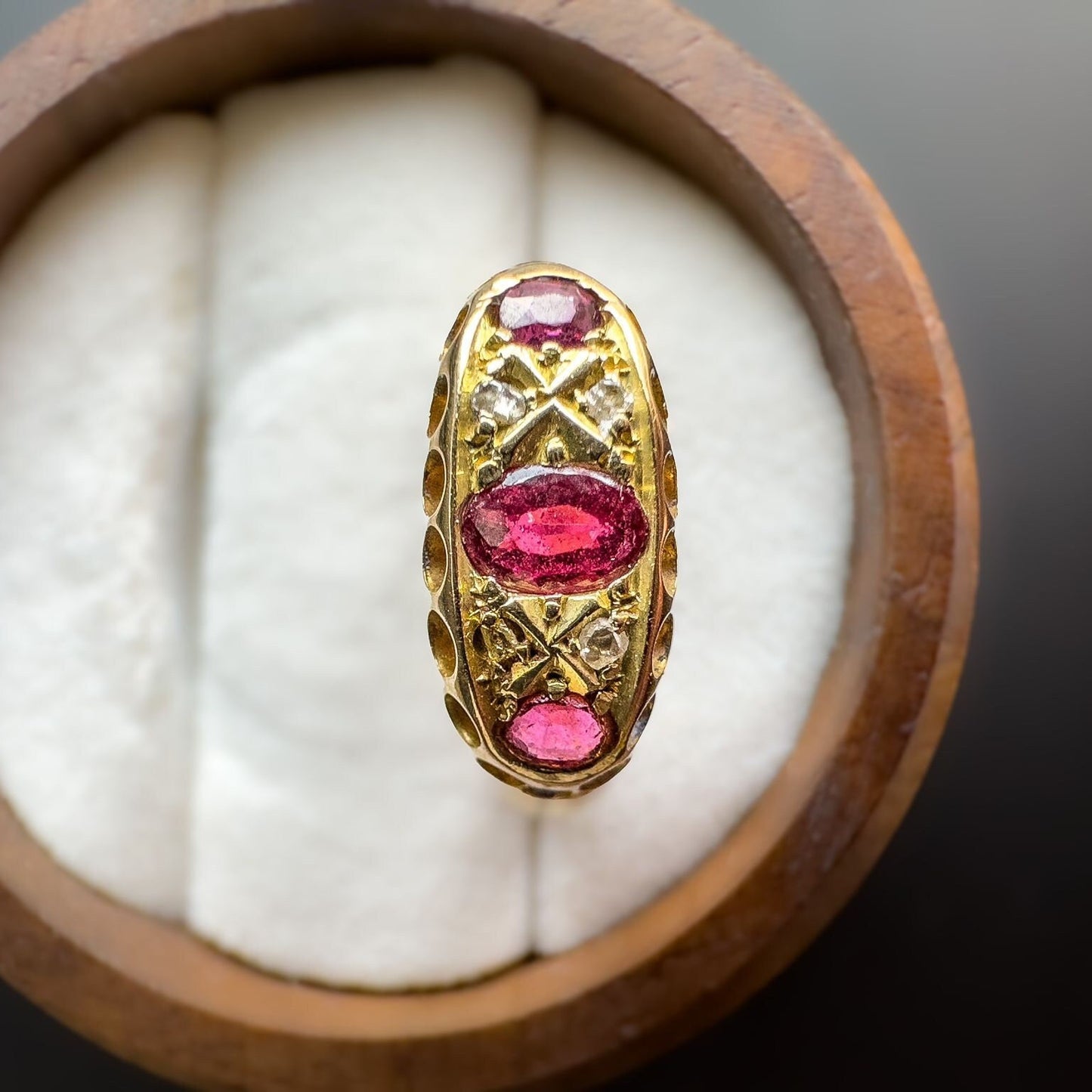 14ct Gold | Edwardian | Ruby Trilogy & Diamond Ring |