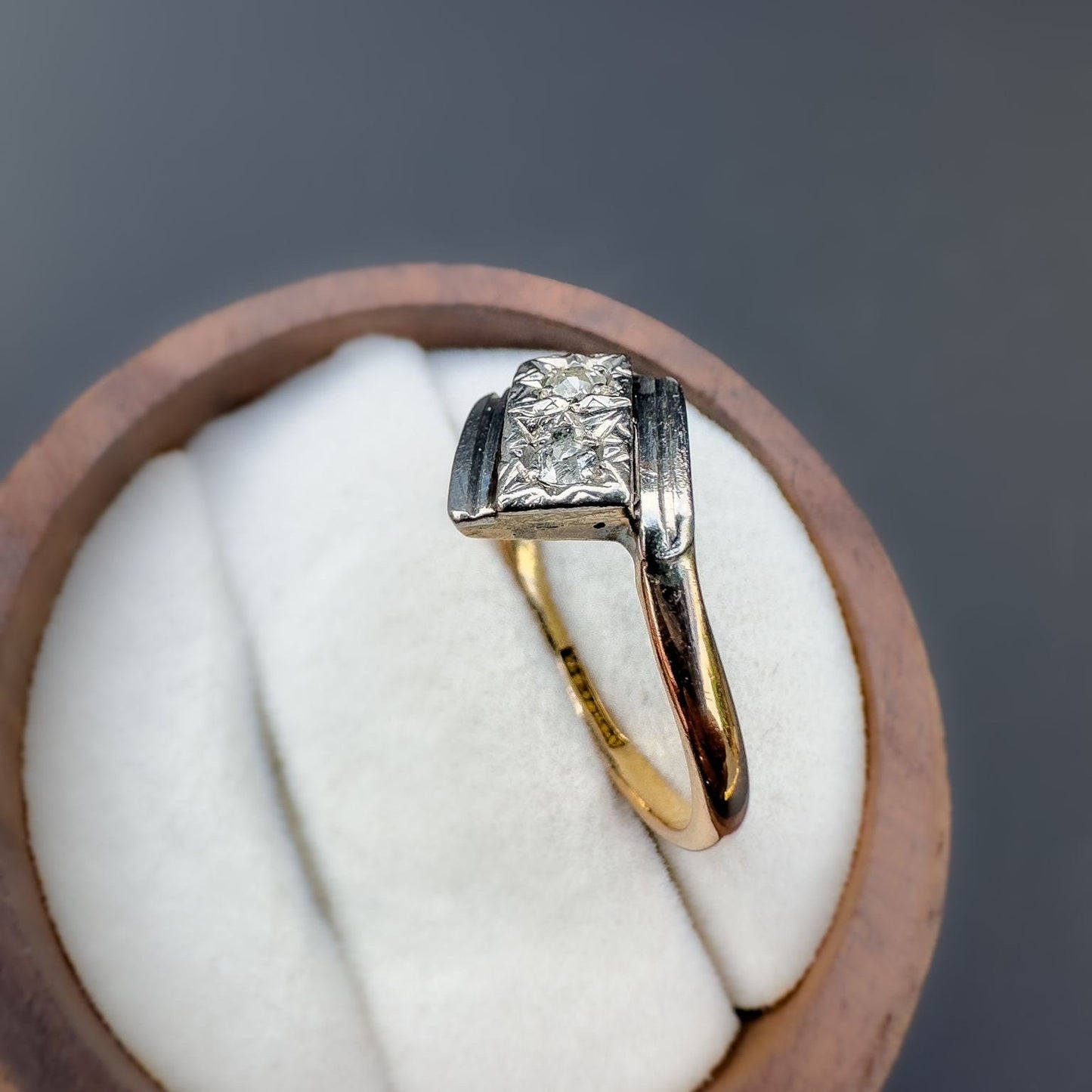 Gorgeous Art Deco | Vintage | 18ct | 18k Gold & Platinum | Diamond Crossover Ring | Statement Ring |