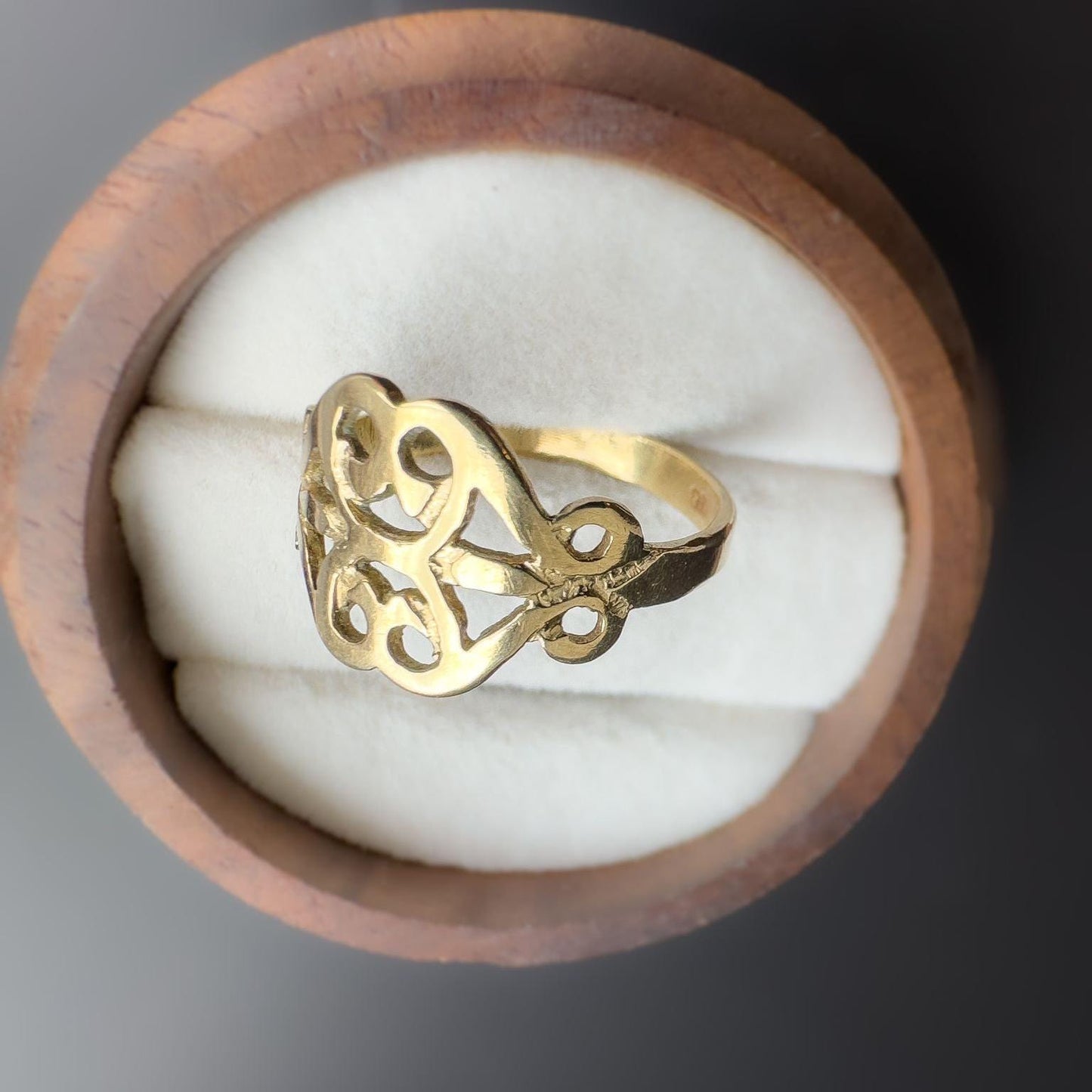 90s | Vintage | 9ct | 9k Yellow Gold | Celtic Filigree Band Ring | English Hallmarks |