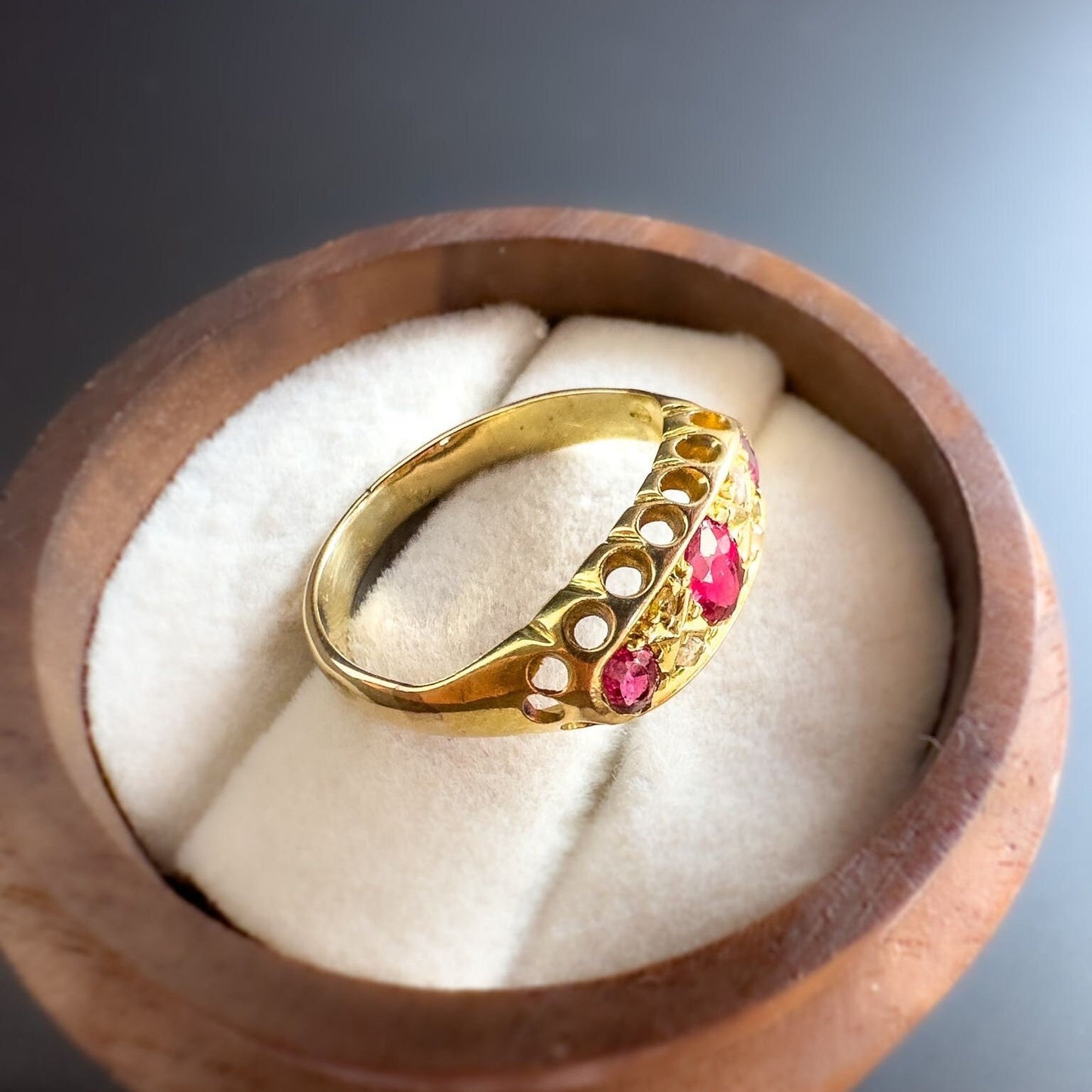 14ct Gold | Edwardian | Ruby Trilogy & Diamond Ring |