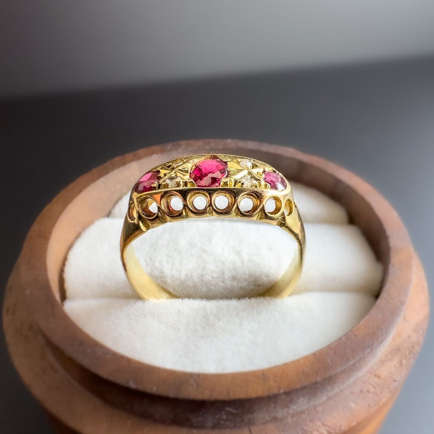 14ct Gold | Edwardian | Ruby Trilogy & Diamond Ring |