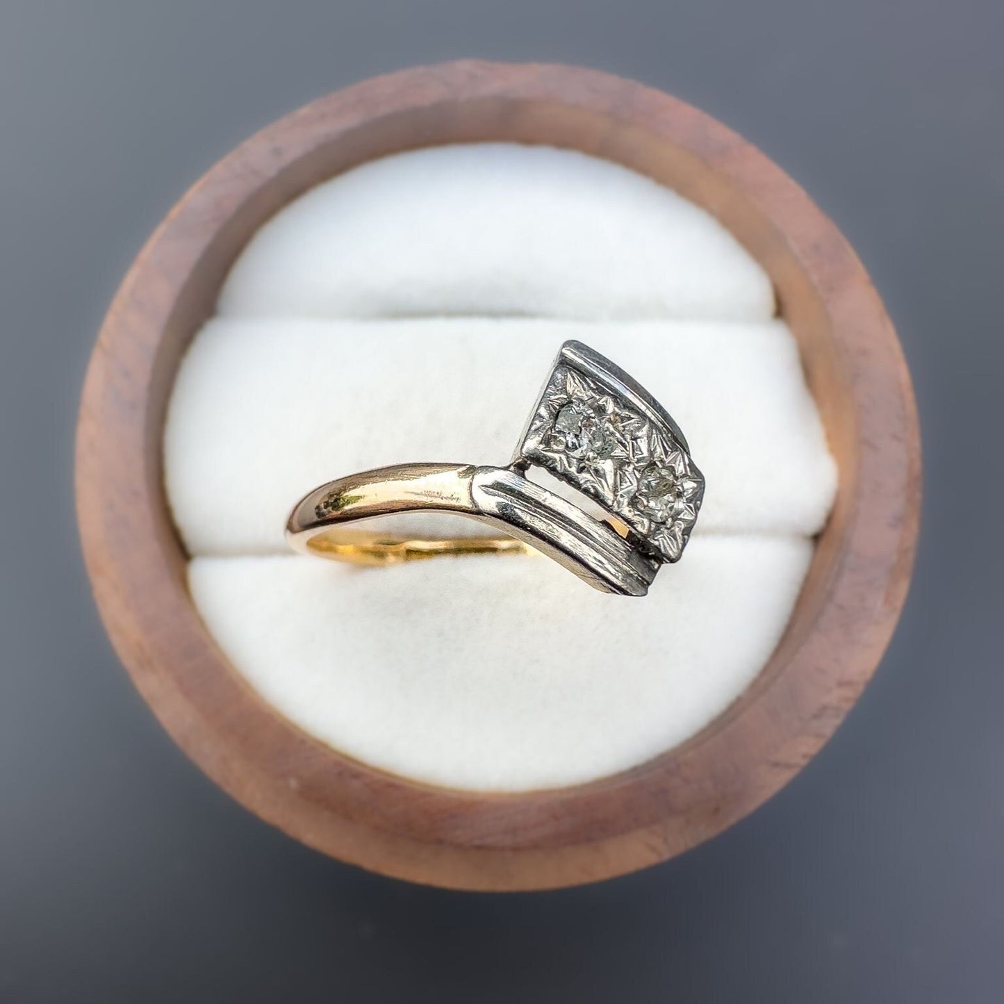 Gorgeous Art Deco | Vintage | 18ct | 18k Gold & Platinum | Diamond Crossover Ring | Statement Ring |