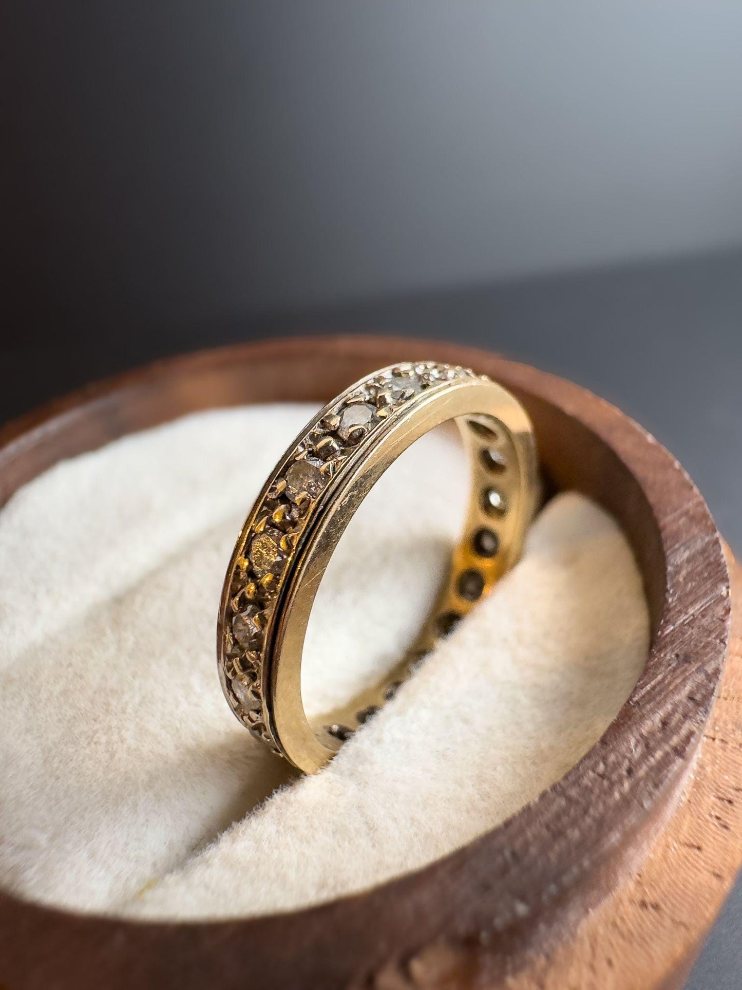 Vintage 9ct Gold Diamond Eternity Ring 0.5ct Total Diamonds | Diamond Eternity Stacking ring | UK Size K 1/2 / US 5.5 | English Hallmarks