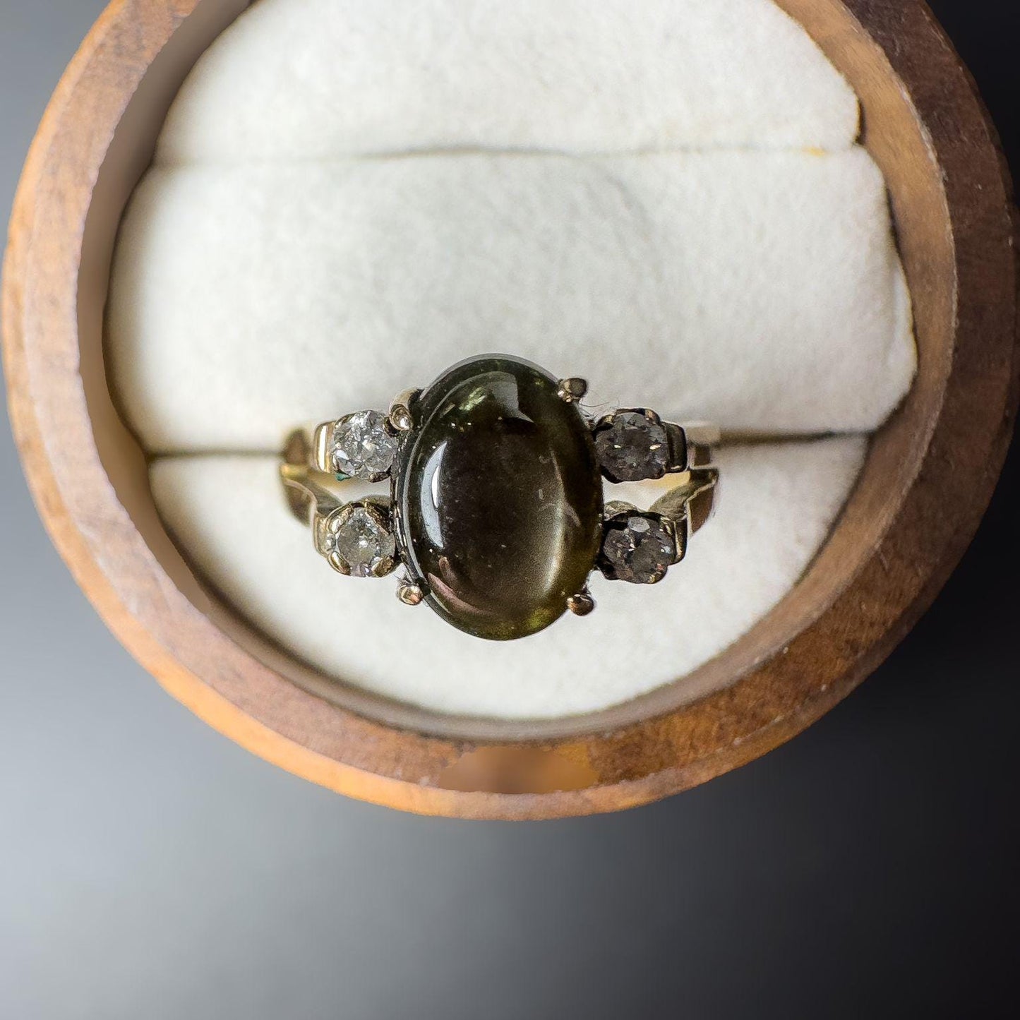 Vintage 9ct Gold Star Sapphire & Clear Zirconia Ring | Unique Statement Ring | Classic Vintage Jewelry | Gift for Her |