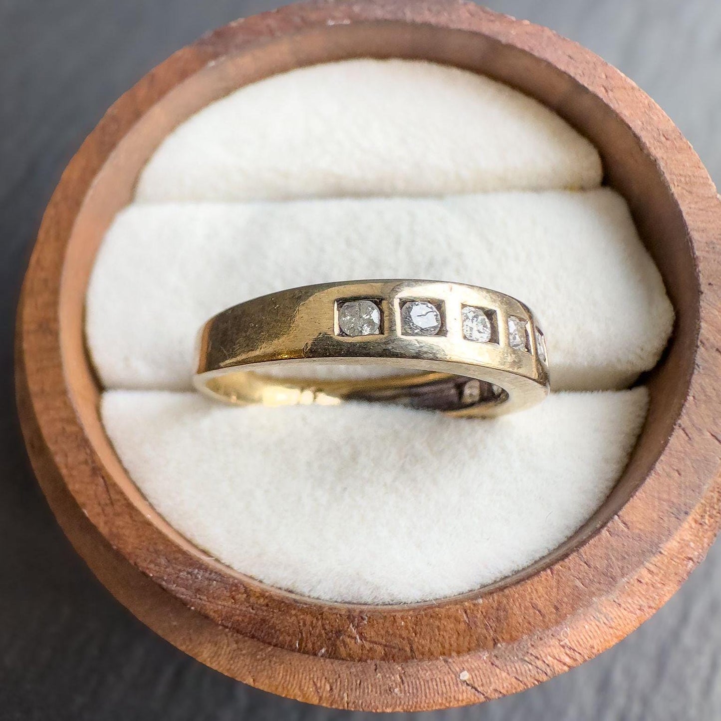 Vintage 9ct Gold 0.25ct Diamond Half Eternity Ring | Elegant Channel-Set Band | Stackable Band ring |UK Size K - US Size 5.5 | Resizable