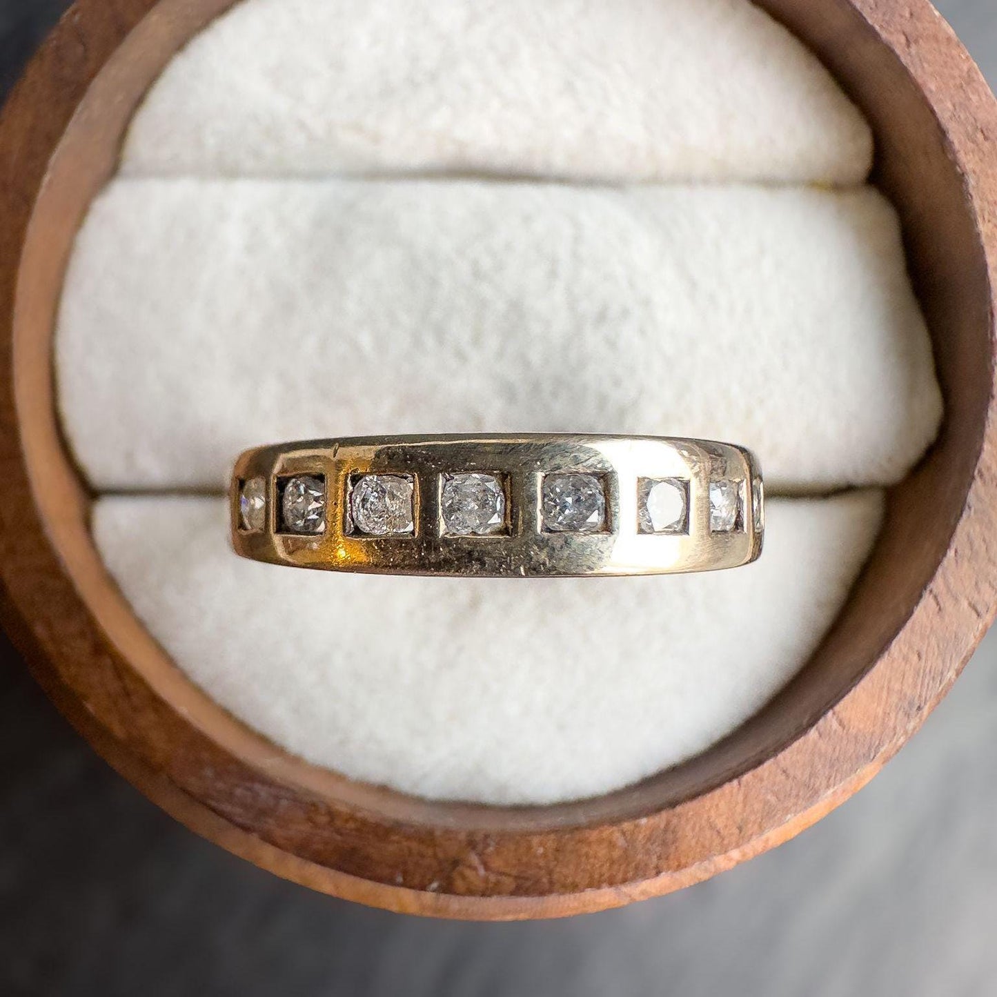 Vintage 9ct Gold 0.25ct Diamond Half Eternity Ring | Elegant Channel-Set Band | Stackable Band ring |UK Size K - US Size 5.5 | Resizable