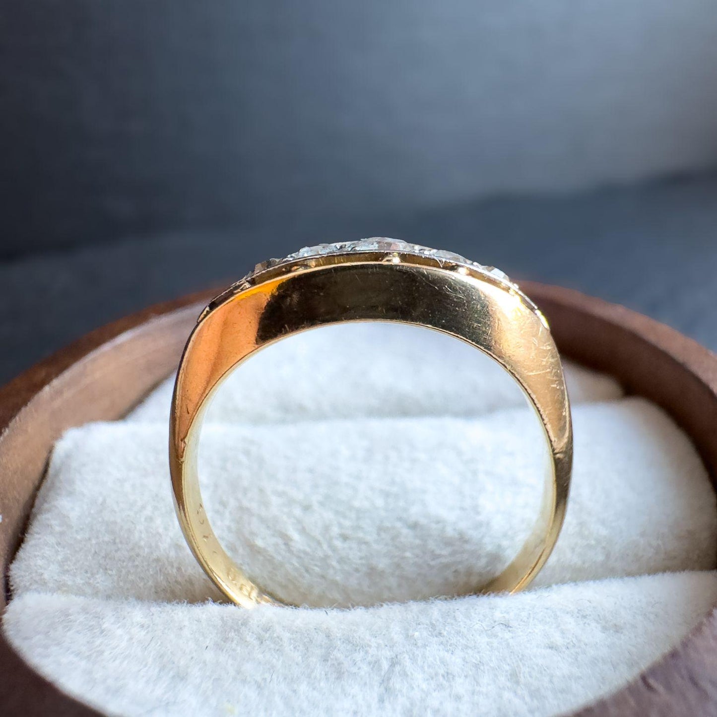 Antique 18ct Gold Diamond Five Stone & Platinum Ring | Edwardian Ring | Antique Art Deco Jewelry | UK K 1/2 - US 5.5 | Resizable |