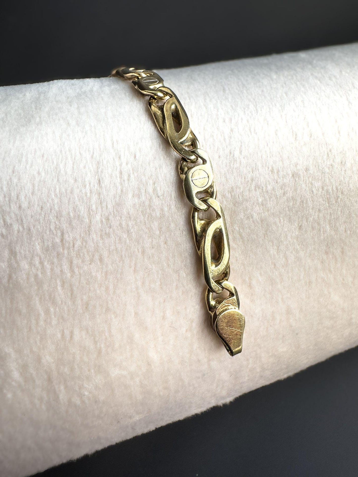Vintage 1970s | 9ct Solid Gold | Unique Flat Link Bracelet | English Hallmarks | Unisex Statement Jewelry | Elegant Gift for Him or Her