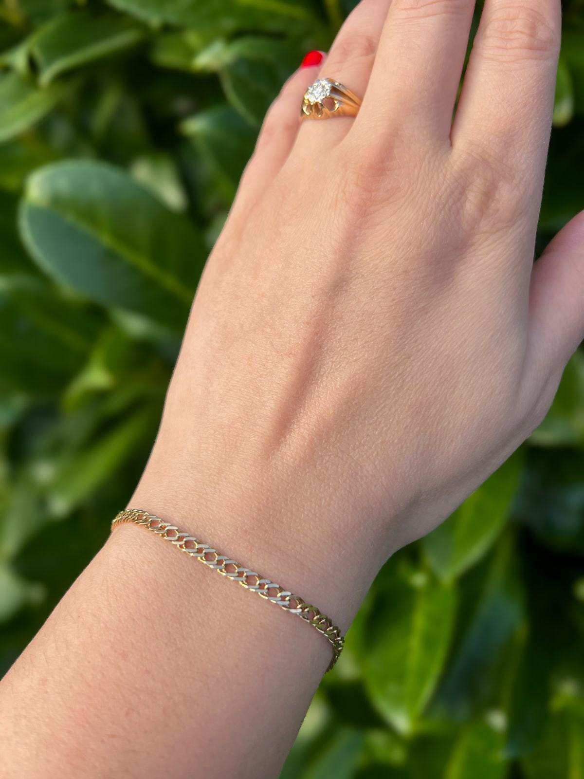 Vintage 9ct Gold Curb Link Bracelet | Classic 1970s Gold Bracelet | Unisex Statement Jewelry | Retro Chain Bracelet | Gift for Him or Her