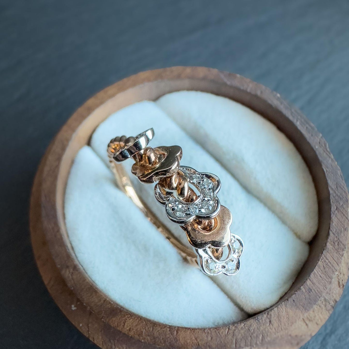 14ct Gold | Two-Tone Floral Diamond Ring |