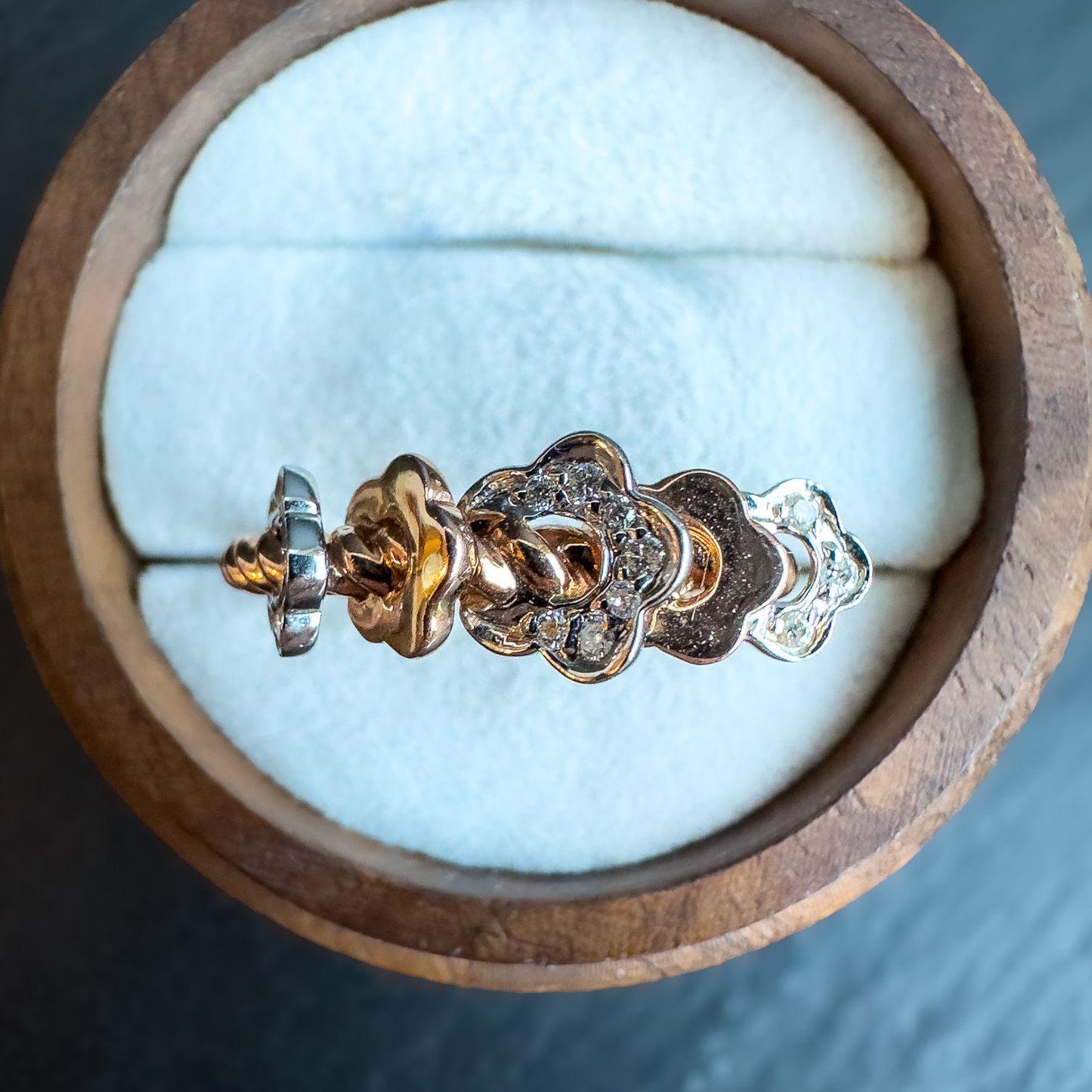 14ct Gold | Two-Tone Floral Diamond Ring |
