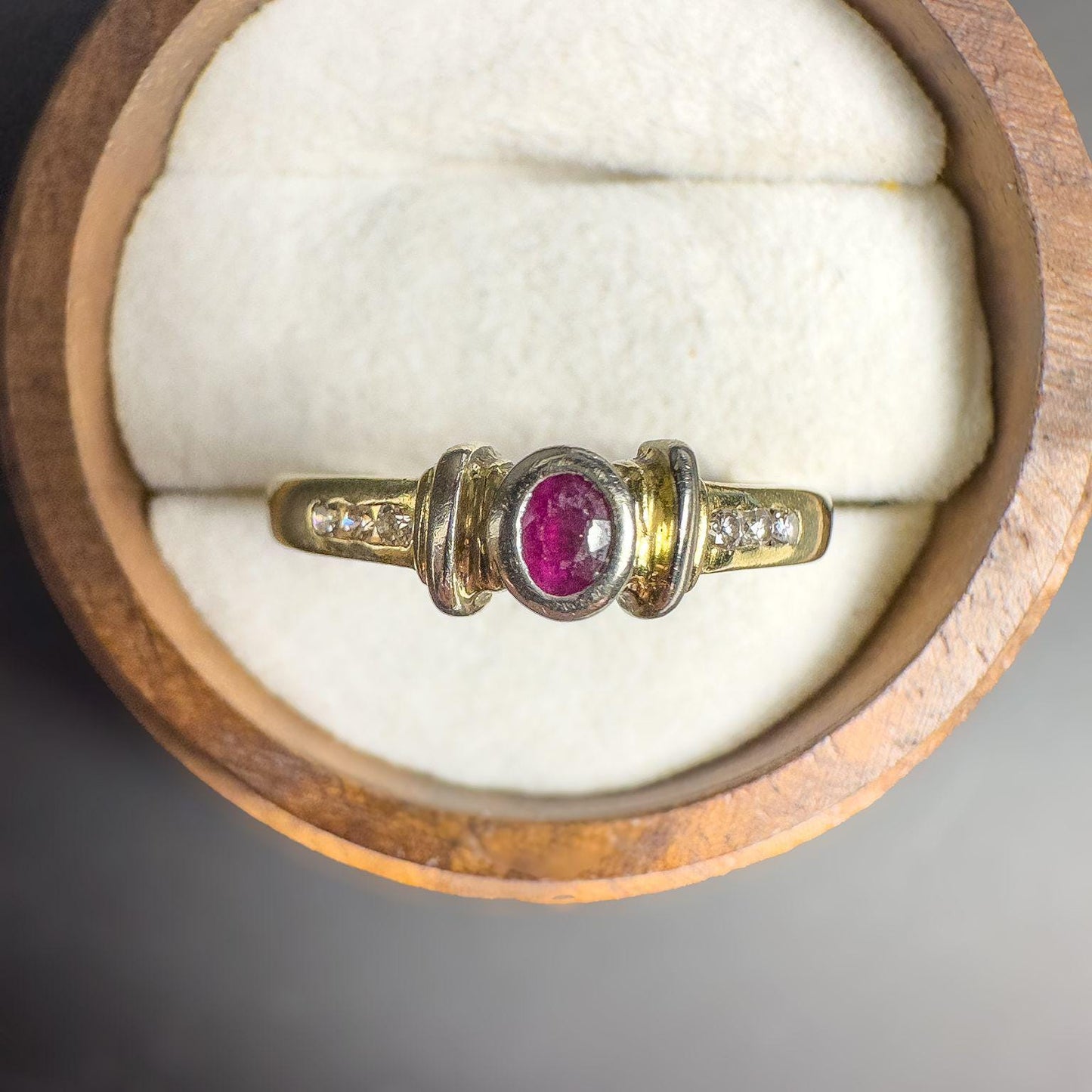 Exquisite Vintage 14ct Gold Ruby & Diamond Ring | Elegant Retro Ring | Unique Heirloom Jewelry | Gift for Her | UK Q - US 8.25 | Resizable