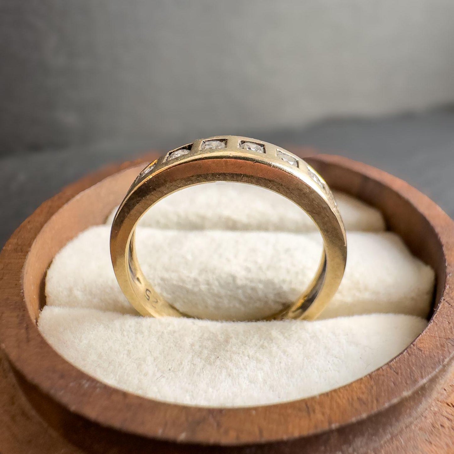 Vintage 9ct Gold 0.25ct Diamond Half Eternity Ring | Elegant Channel-Set Band | Stackable Band ring |UK Size K - US Size 5.5 | Resizable