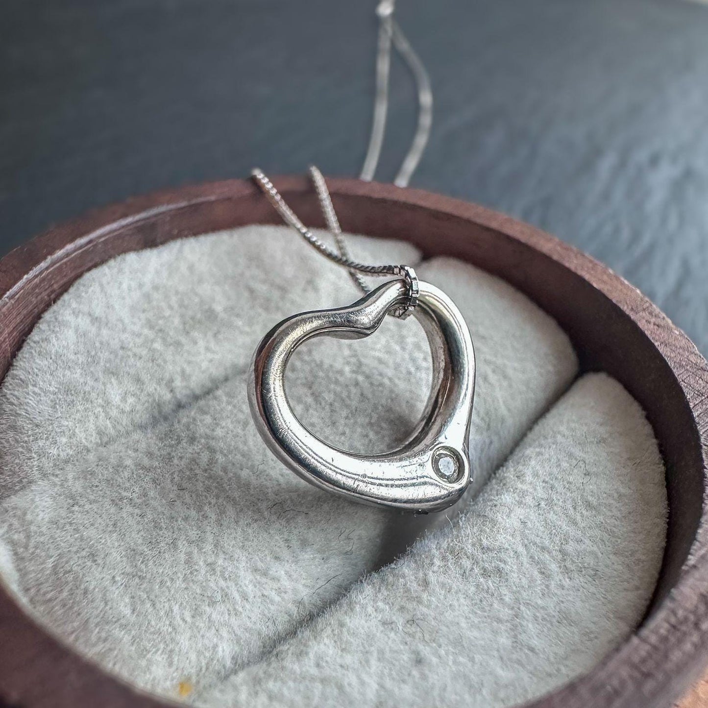 Love Forever: Diamond Heart Pendant in 9ct Solid White Gold with 9ct White gold Fine Chain Necklace | Unique Heart Pendant Necklace Gift