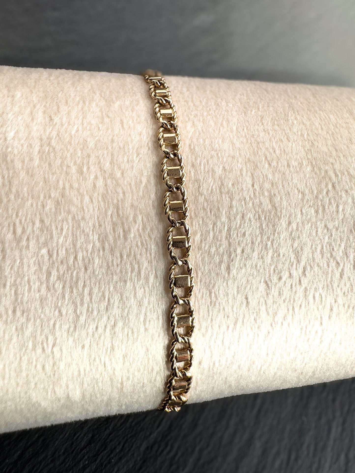9ct Solid Gold Vintage Link Bracelet | Lobster Clasp | Solid Gold Rope Chain | Statement Piece | Gift for Her |