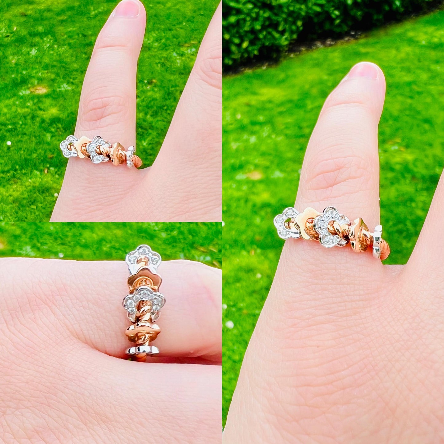 14ct Gold | Two-Tone Floral Diamond Ring |