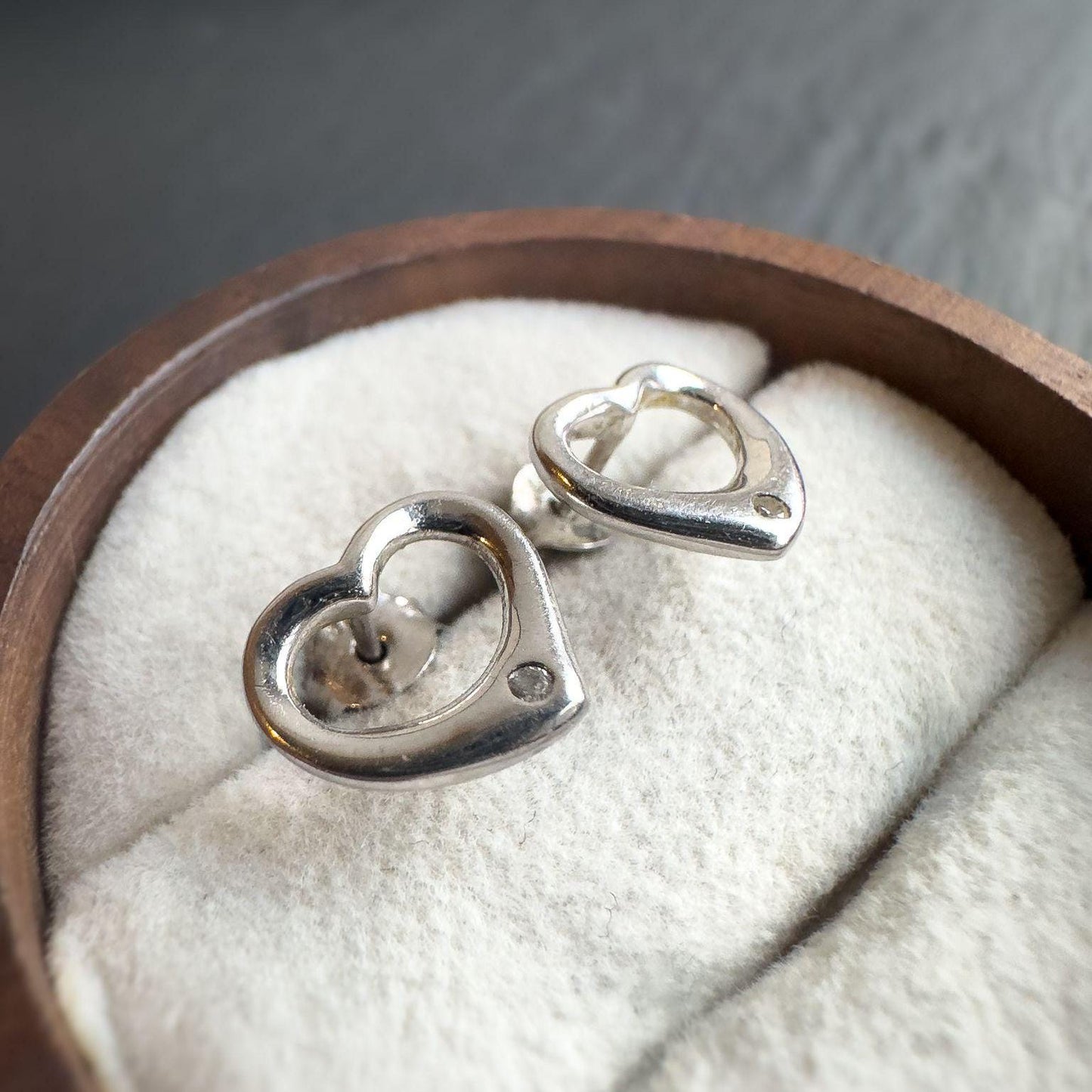 Love Forever: 9ct White Gold Open Heart Earrings with Sparkling Diamond Accents Perfect Gift for Her - English Hallmarks