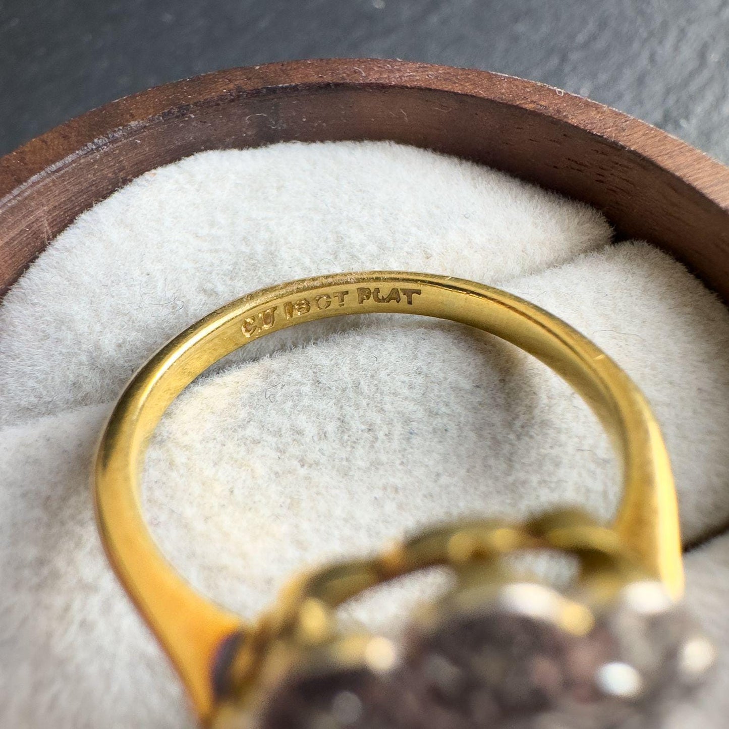 18ct Solid Gold & Platinum Antique Diamond Ring | 1920s Old Cut Diamond Cluster Ring | UK N 1/2 - US 7 | Antique Heirloom Jewelry |Resizable