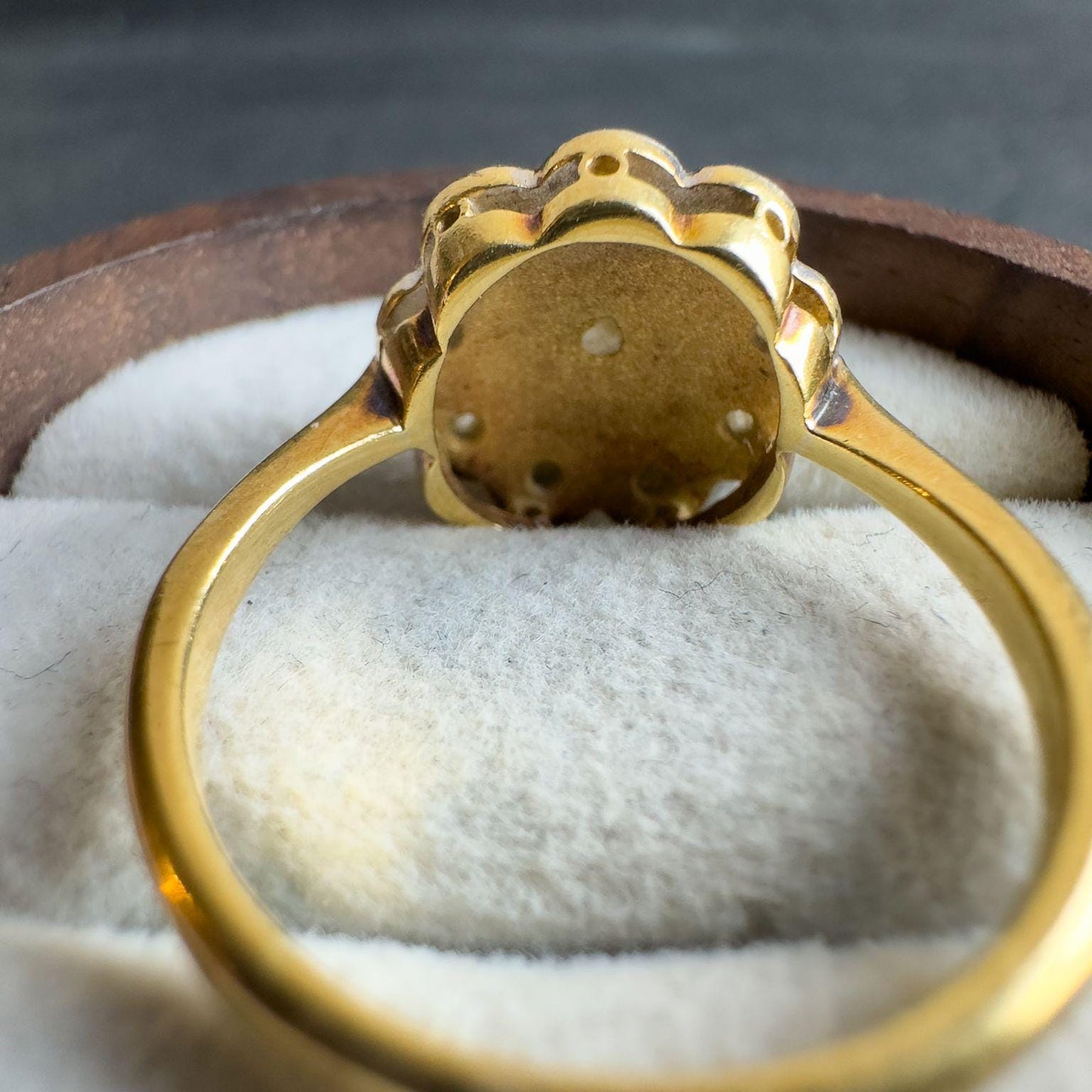 18ct Solid Gold & Platinum Antique Diamond Ring | 1920s Old Cut Diamond Cluster Ring | UK N 1/2 - US 7 | Antique Heirloom Jewelry |Resizable