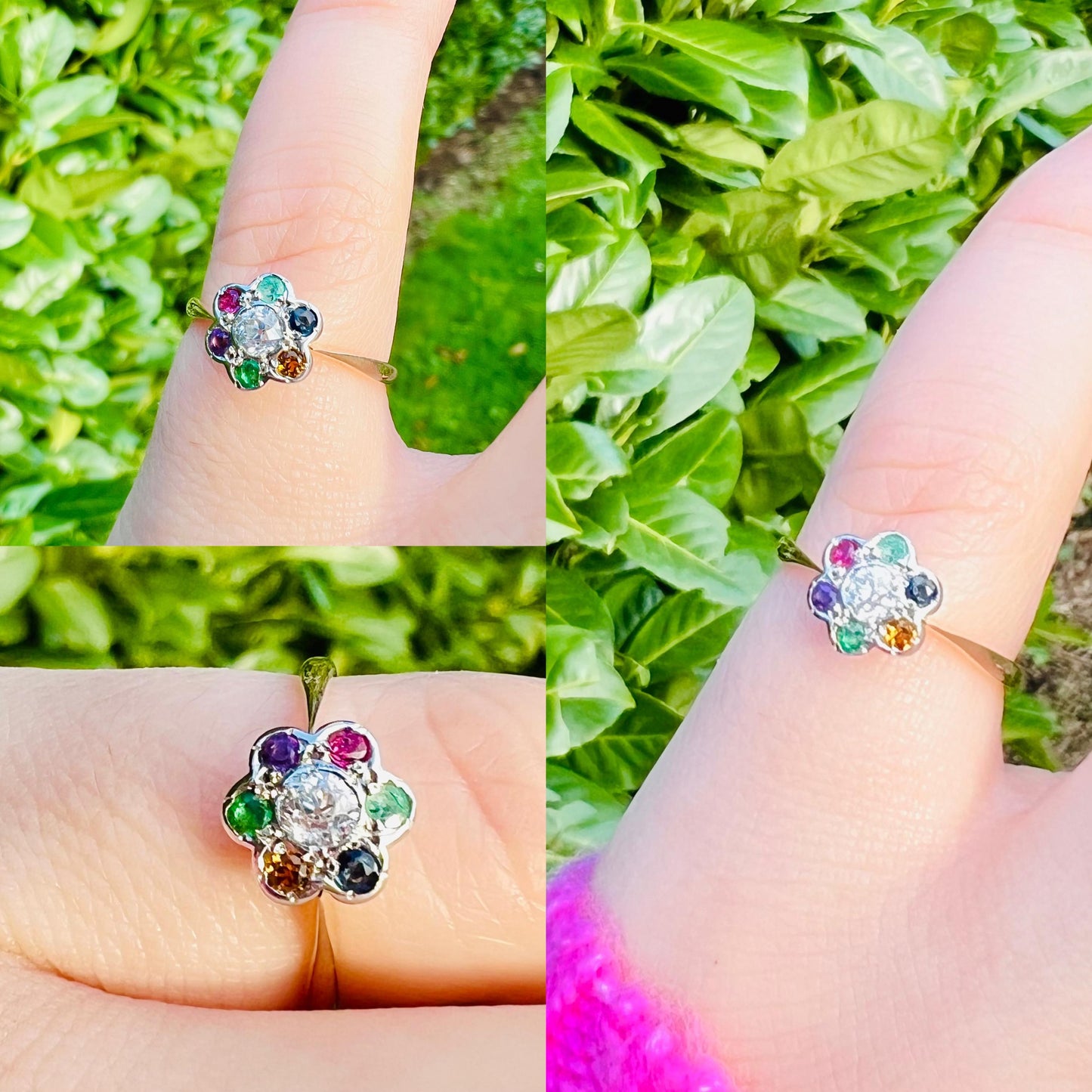 Antique Victorian 18ct Gold DEAREST Ring with Gemstones | Emerald, Amethyst, Ruby, Sapphire, Topaz, Diamond | Sentimental Vintage Jewelry