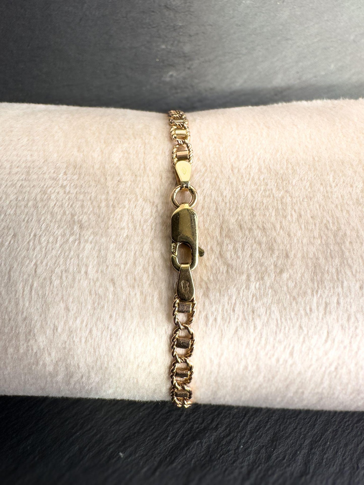 9ct Solid Gold Vintage Link Bracelet | Lobster Clasp | Solid Gold Rope Chain | Statement Piece | Gift for Her |