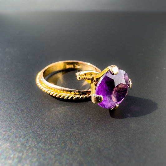 14ct Gold | Amethyst Solitaire Ring |