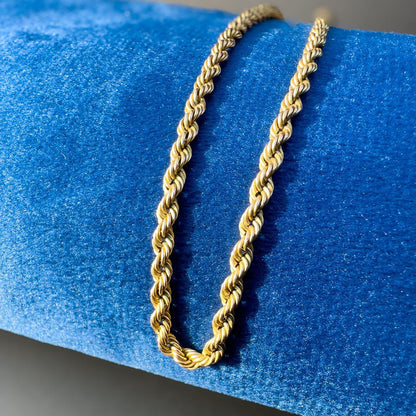 9ct | 9k | Gold | Vintage | Double Rope Twist Necklace | Chain Necklace | Hallmarked | 48cm | 19 Inch |