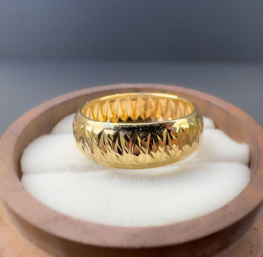 9ct Gold | Yellow Gold Ring | Wedding Band Ring | Italy Hallmarked | Gold Wedding Band | Engagement Band | Vintage Wedding Band | UK P Size