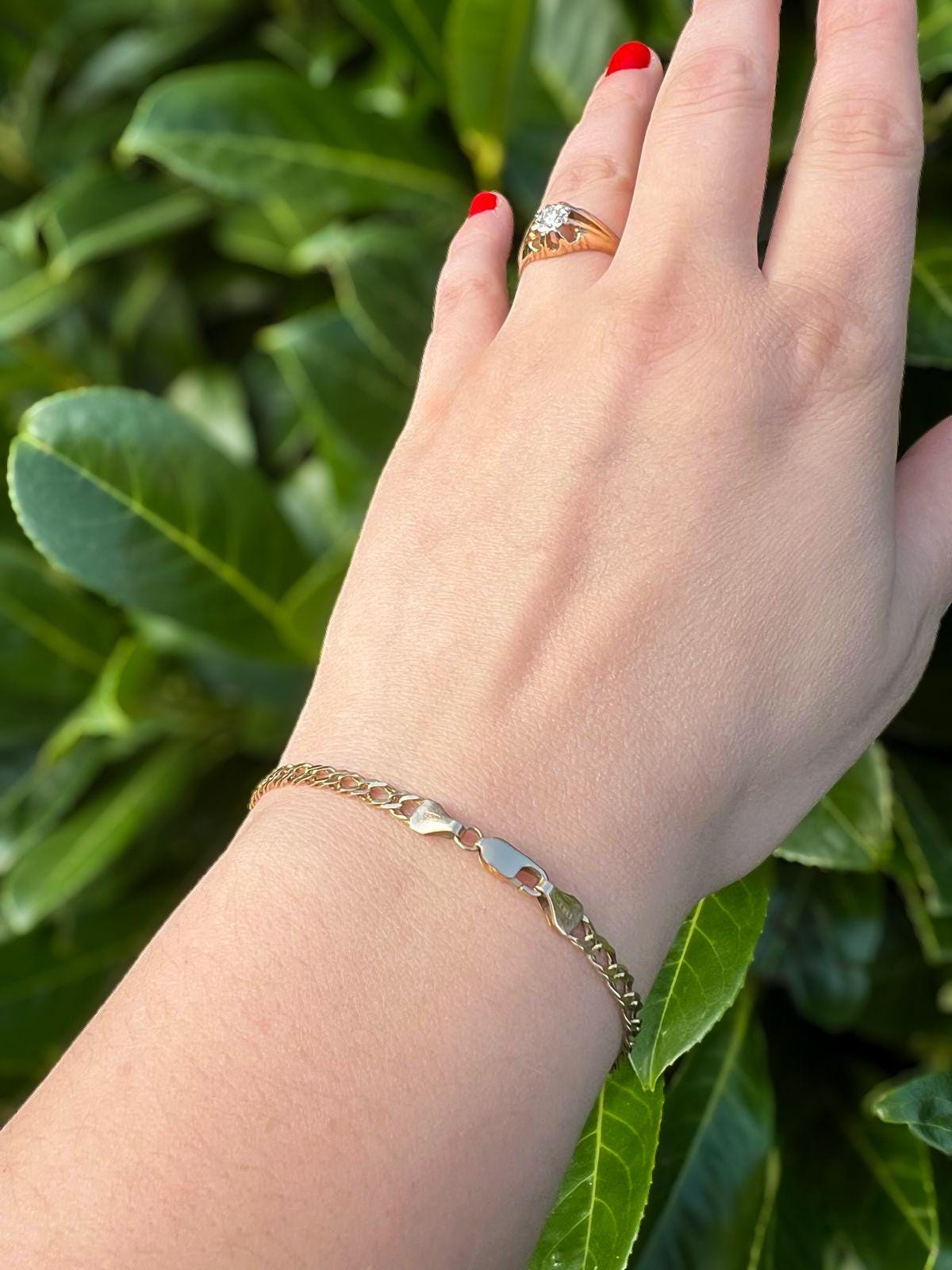 Vintage 9ct Gold Curb Link Bracelet | Classic 1970s Gold Bracelet | Unisex Statement Jewelry | Retro Chain Bracelet | Gift for Him or Her