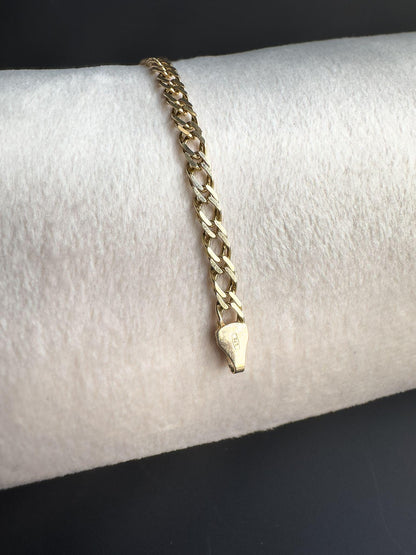Vintage 9ct Gold Curb Link Bracelet | Classic 1970s Gold Bracelet | Unisex Statement Jewelry | Retro Chain Bracelet | Gift for Him or Her