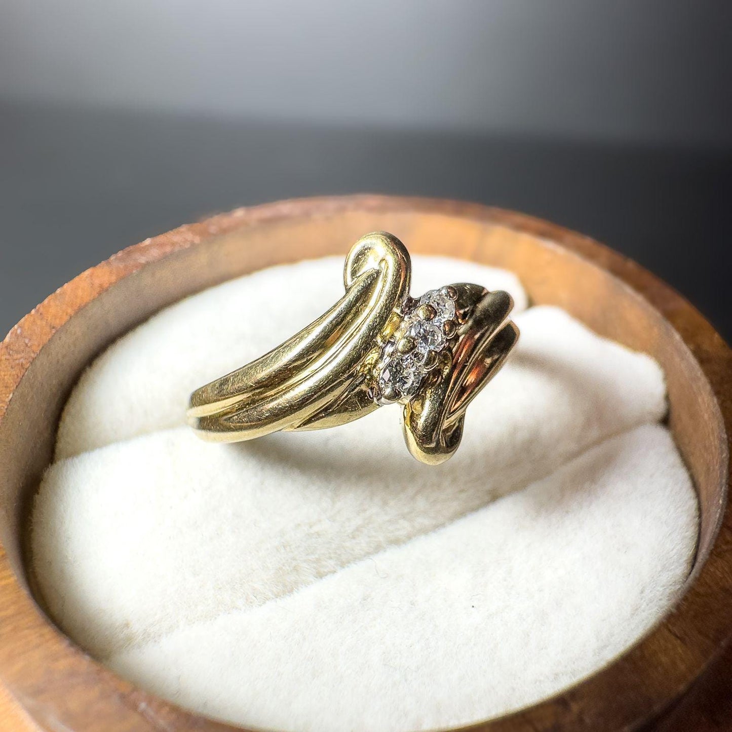 Vintage 9ct Gold Snake Ring with Diamonds | Elegant Symbolic Jewelry | Unique Statement Ring  | UK L - US 5.75 | Resizable | Hallmarked