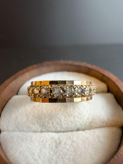 Vintage 9ct Gold | White Spinel Eternity Band Ring  Elegant Sparkling Spinel in a Classic Eternity Design |  Hallmarked | UK K 1/2 - US 5.5