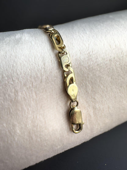 Vintage 1970s | 9ct Solid Gold | Unique Flat Link Bracelet | English Hallmarks | Unisex Statement Jewelry | Elegant Gift for Him or Her