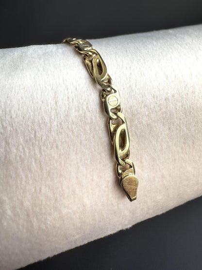 Vintage 1970s | 9ct Solid Gold | Unique Flat Link Bracelet | English Hallmarks | Unisex Statement Jewelry | Elegant Gift for Him or Her