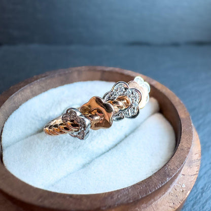 14ct Gold | Two-Tone Floral Diamond Ring |