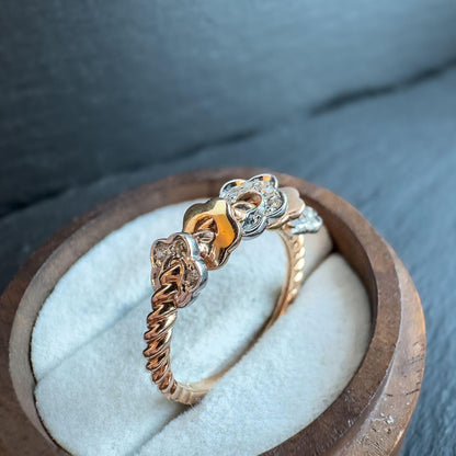14ct Gold | Two-Tone Floral Diamond Ring |