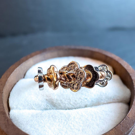 14ct Gold | Two-Tone Floral Diamond Ring |