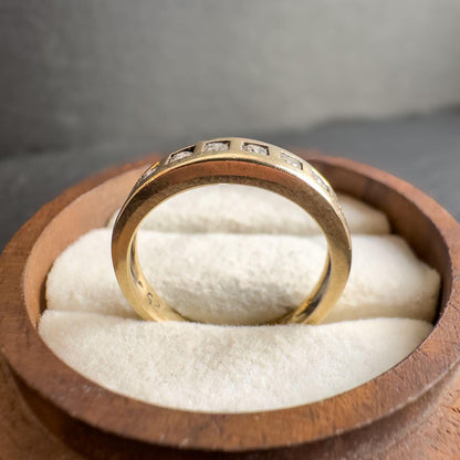Vintage 9ct Gold 0.25ct Diamond Half Eternity Ring | Elegant Channel-Set Band | Stackable Band ring |UK Size K - US Size 5.5 | Resizable