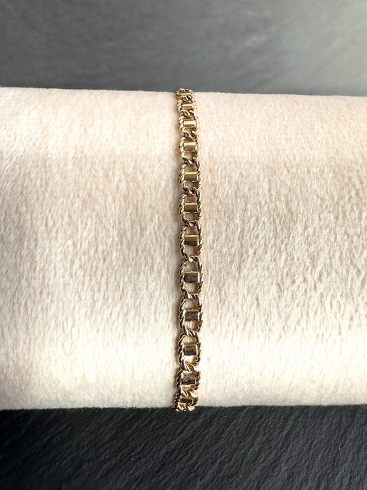 9ct Solid Gold Vintage Link Bracelet | Lobster Clasp | Solid Gold Rope Chain | Statement Piece | Gift for Her |