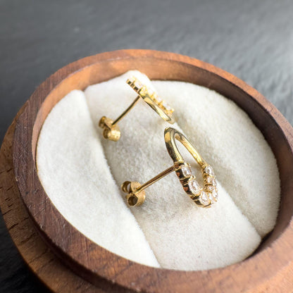 Vintage 9ct Solid Gold Heart Earrings | Open Heart Studs | Retro 9K Gold Earrings | Gold Heart Jewelry | Gift for Her |