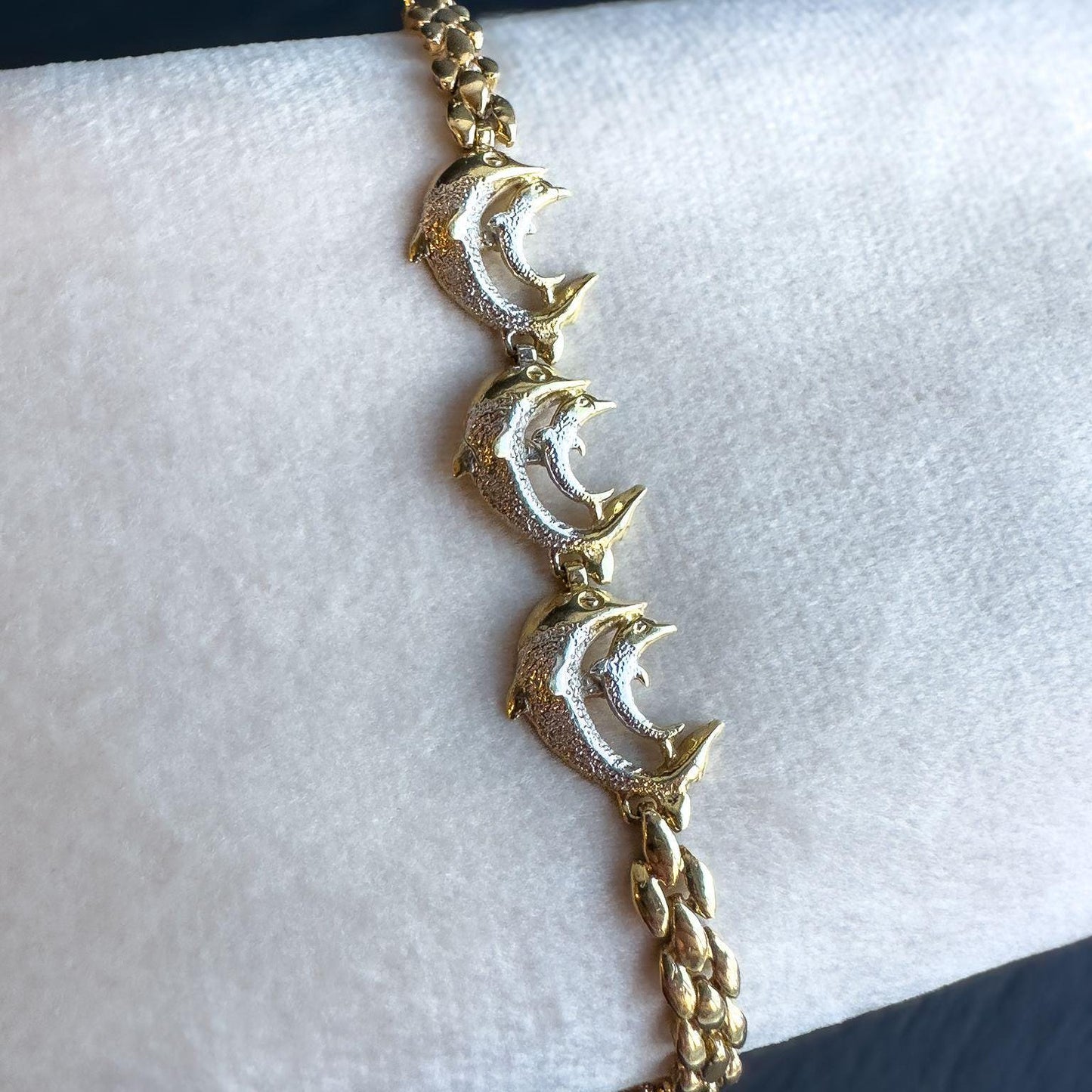 14ct Gold | Marine Chain Link Dolphin Design Bracelet |