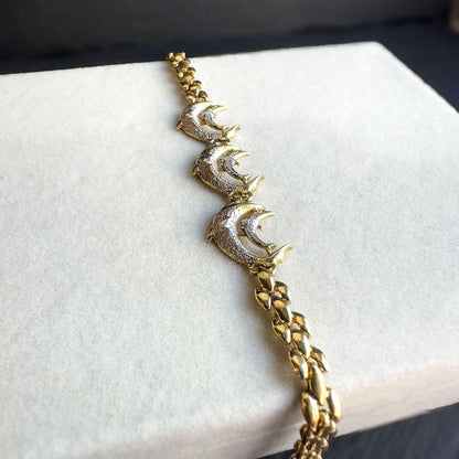 14ct Gold | Marine Chain Link Dolphin Design Bracelet |