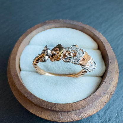 14ct Gold | Two-Tone Floral Diamond Ring |