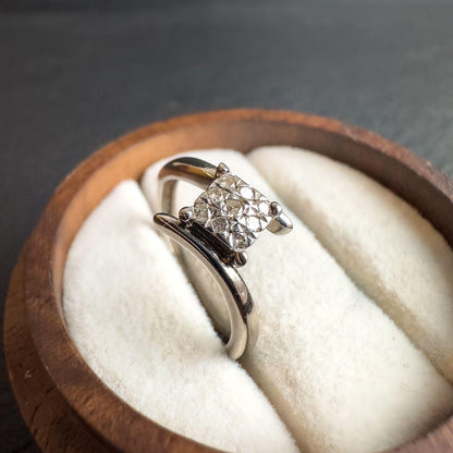 Exquisite 9ct White Gold Diamond Cluster Ring | Vintage-Inspired Fine Jewelry | Elegant Promise Ring  Hallmarked | UK I 1/2 US 4.5