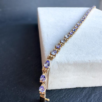 10ct Gold | Vintage Tanzanite Tennis Bracelet |