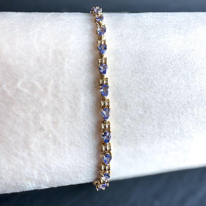 10ct Gold | Vintage Tanzanite Tennis Bracelet |